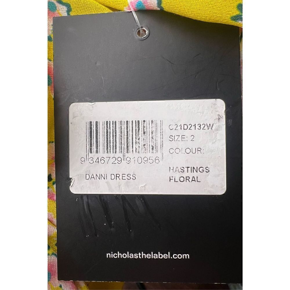 Nicholas Lydia Mini Dress In Yellow Floral NWT Size 2 - Picture 10 of 11